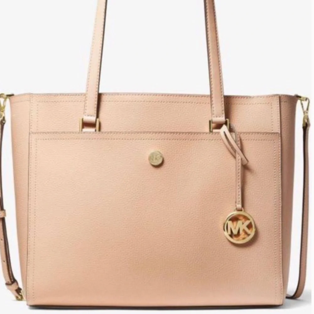 MICHAEL KORS Maisie Large Pebbled Leather 3-in-1 Tote Bag Buff Multi Sig…